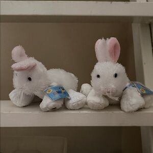 White Plush Bunny Toy Set